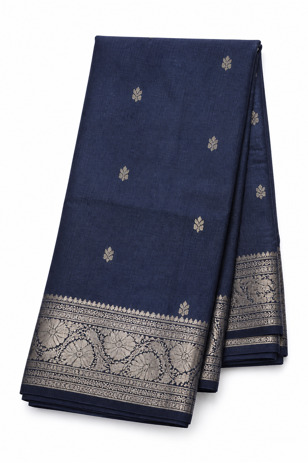 Indigo Chanderi cotton, plain weave