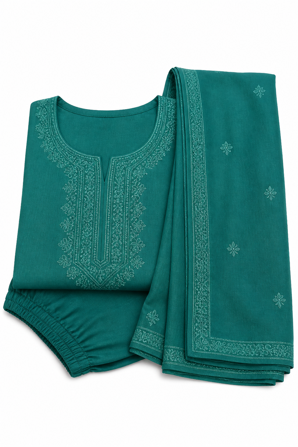 Teal cotton salwar kameez for everyday