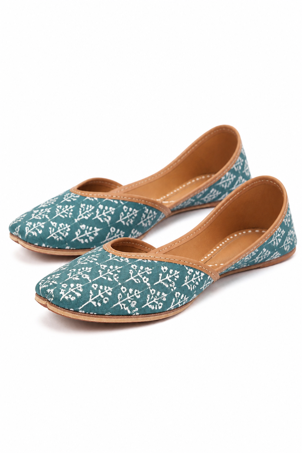 Teal cotton mojari jootis